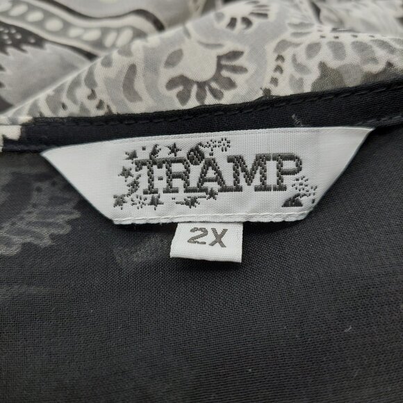 Tramp Clothing Brand Womens Size 2X Sheer Colorful Beach Cover Up Flowing Top - Picture 2 of 7